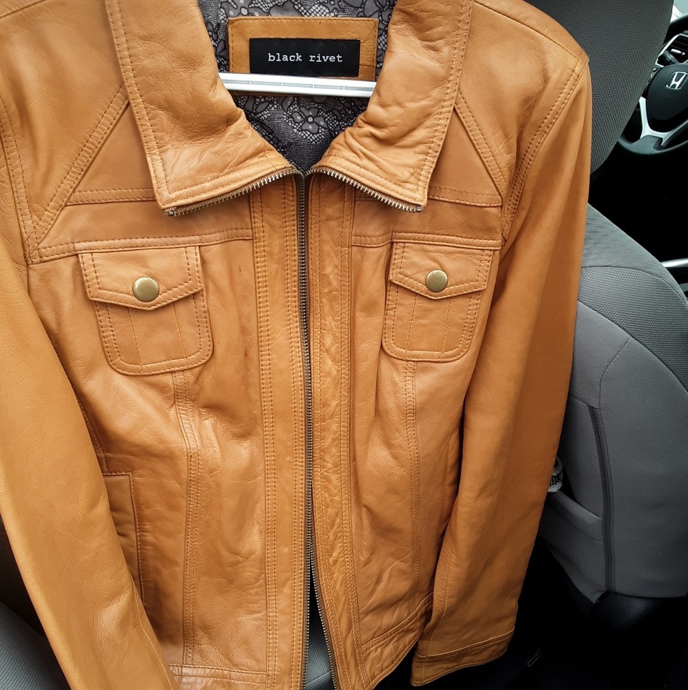 Wilson Leather black rivet leather jacket
